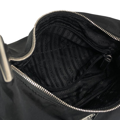 PRADA Tessuto Triangle Logo Shoulder bag Black Vintage 7c33nu