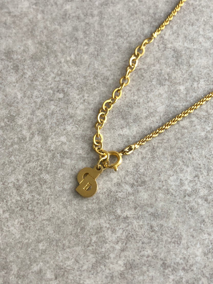 Christian Dior CD Logo Necklace Gold Vintage jcpe2j