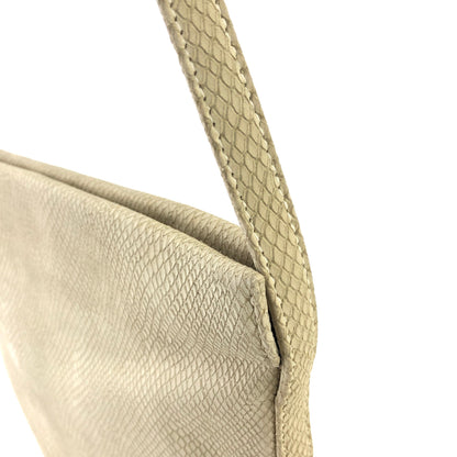 LOEWE Lizard Embossed Leather Shoulder bag Ivory Vintage htd4a3