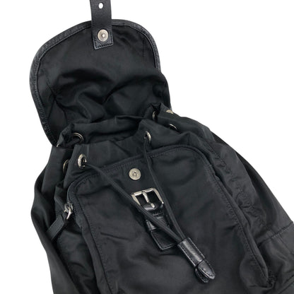 PRADA Tessuto Triangle Logo Backpack Black Vintage 2jwvfk