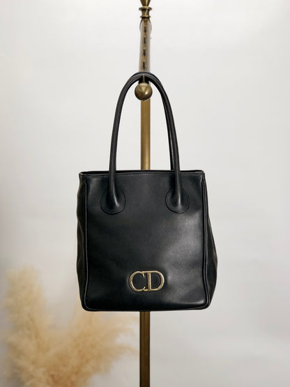 Christian Dior CD Logo Shoulder bag Totebag Black Vintage bhsg8c