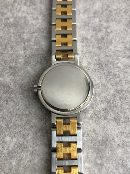 HERMES Quartz Watch Gold×Silver 317623 Vintage aai6x8