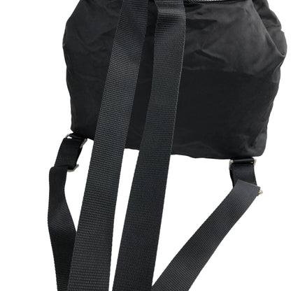 PRADA Triangle Logo Double Pocket Nylon Backpack Black Vintage 7gwefm