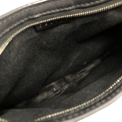 CELINE Macadam Jacquard Leather Handbag Black Vintage ffjdbd