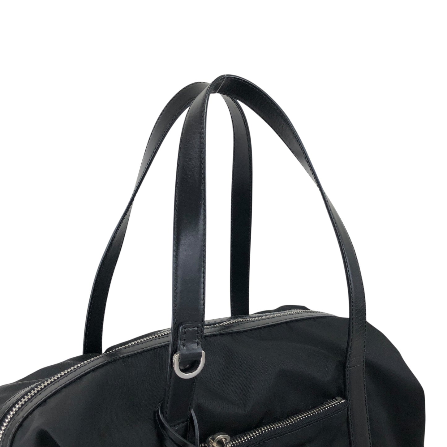 PRADA Tessuto Triangle Logo Handbag Black Vintage vgh2dk