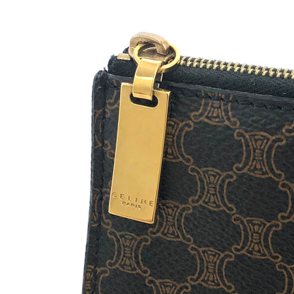 CELINE Macadam Logo Motif  Pouch Black Vintage yj2zvv