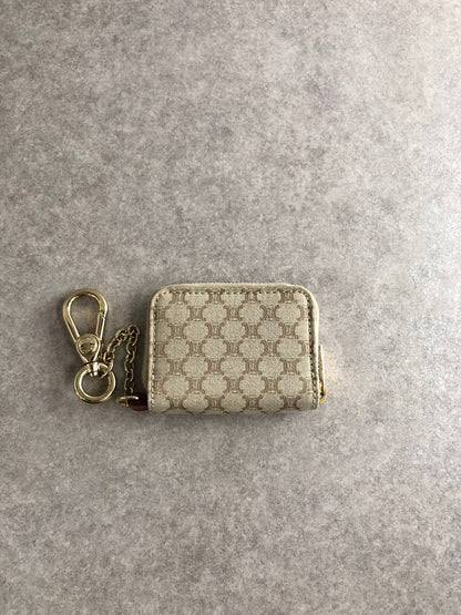 CELINE Triomphe Blason Coin Purse Beige Vintage nrkpks