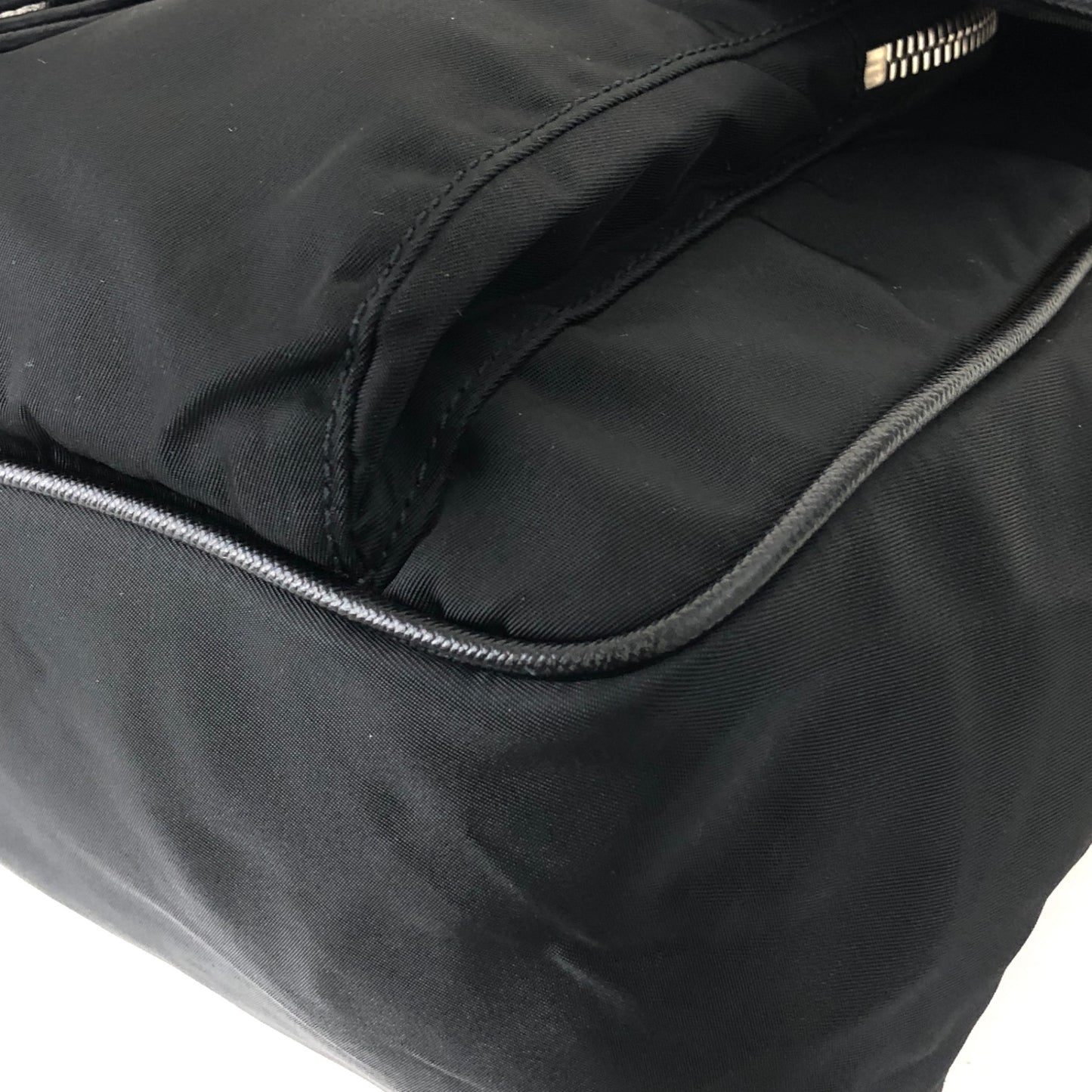 PRADA Triangle Logo Front Buckle Shoulder bag Black Vintage n23xhp