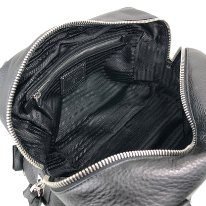 PRADA Logo Embossed Small Boston bag Handbag Black Vintage sdau3h
