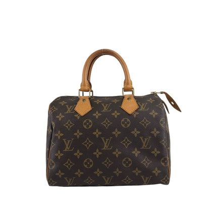 LOUIS VUITTON Monogram Handbag Boston bag Brown M41528 Vintage ausxgj