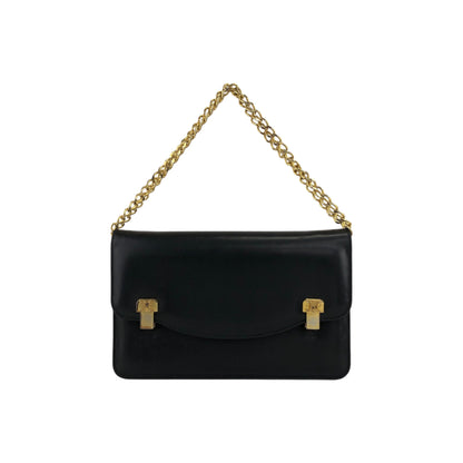 CELINE Triomphe Chain Shoulder bag Black Vintage fhwkwk