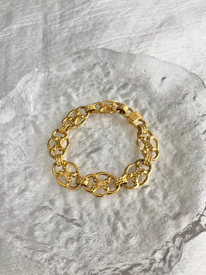 CELINE Blason Bracelet Gold Vintage c8w5h2
