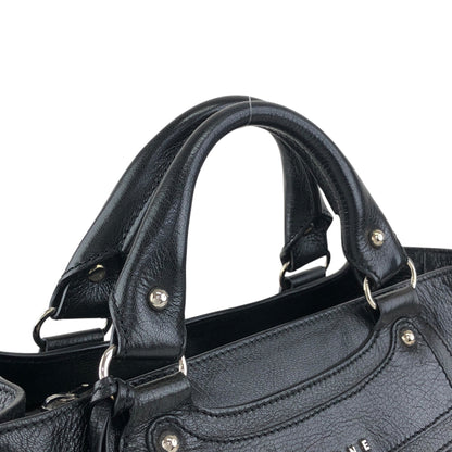 CELINE Horse Carriage Handbag Black Vintage ye36tf