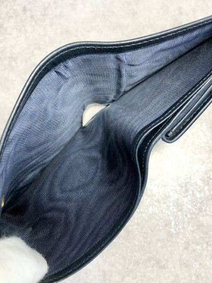 CELINE Carriage Folded Wallet Navy Vintage rrcn43