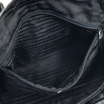 PRADA Leather Two-way Handbag Shoulder bag Boston bag Black Vintage uxvrch
