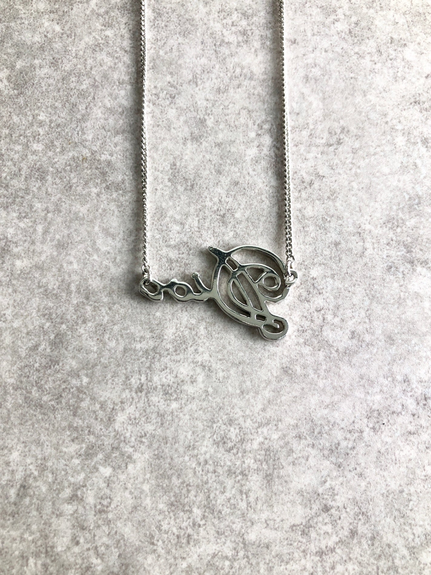 Christian Dior Dior Logo Necklace Silver Vintage 7y22dd