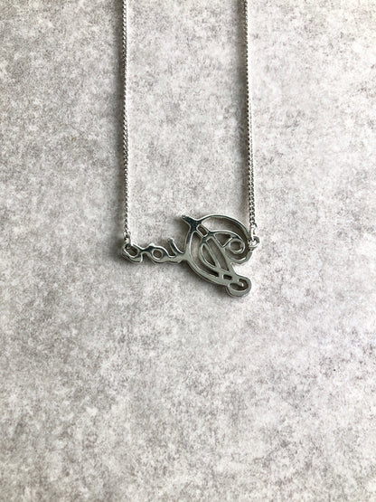 Christian Dior Dior Logo Necklace Silver Vintage 7y22dd