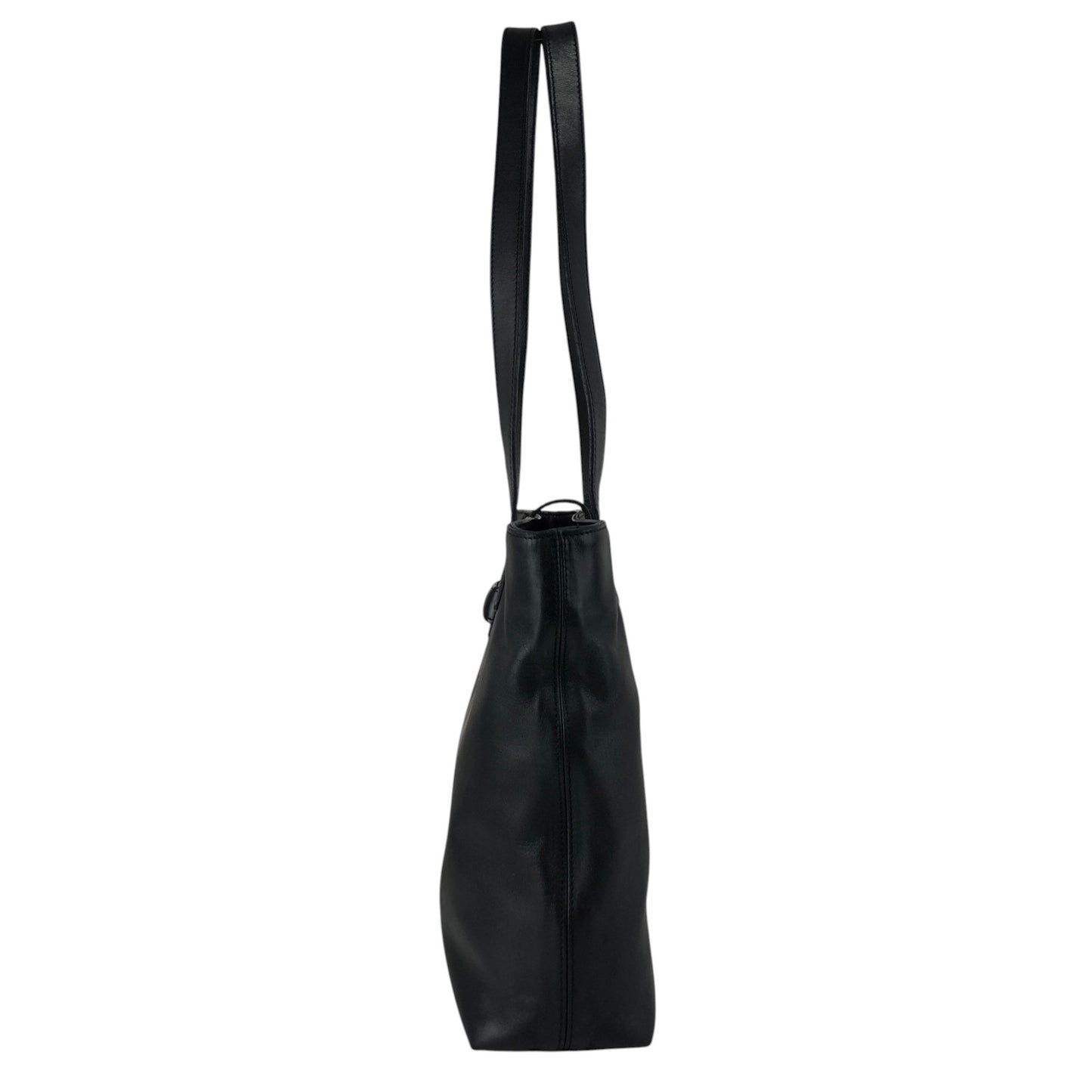 CHANEL Logo Handbag Totebag Black Vintage 6vtcfe