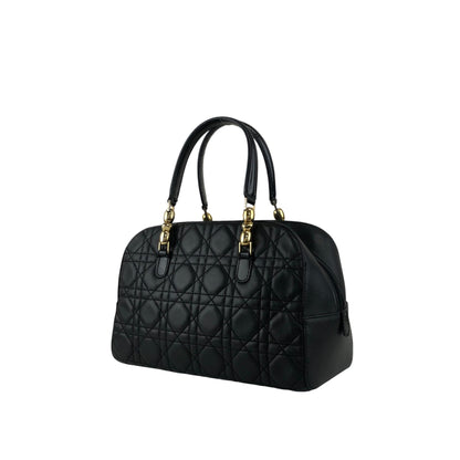 Christian Dior Cannage Small Boston bag Handbag Black Vintage ffmc6u