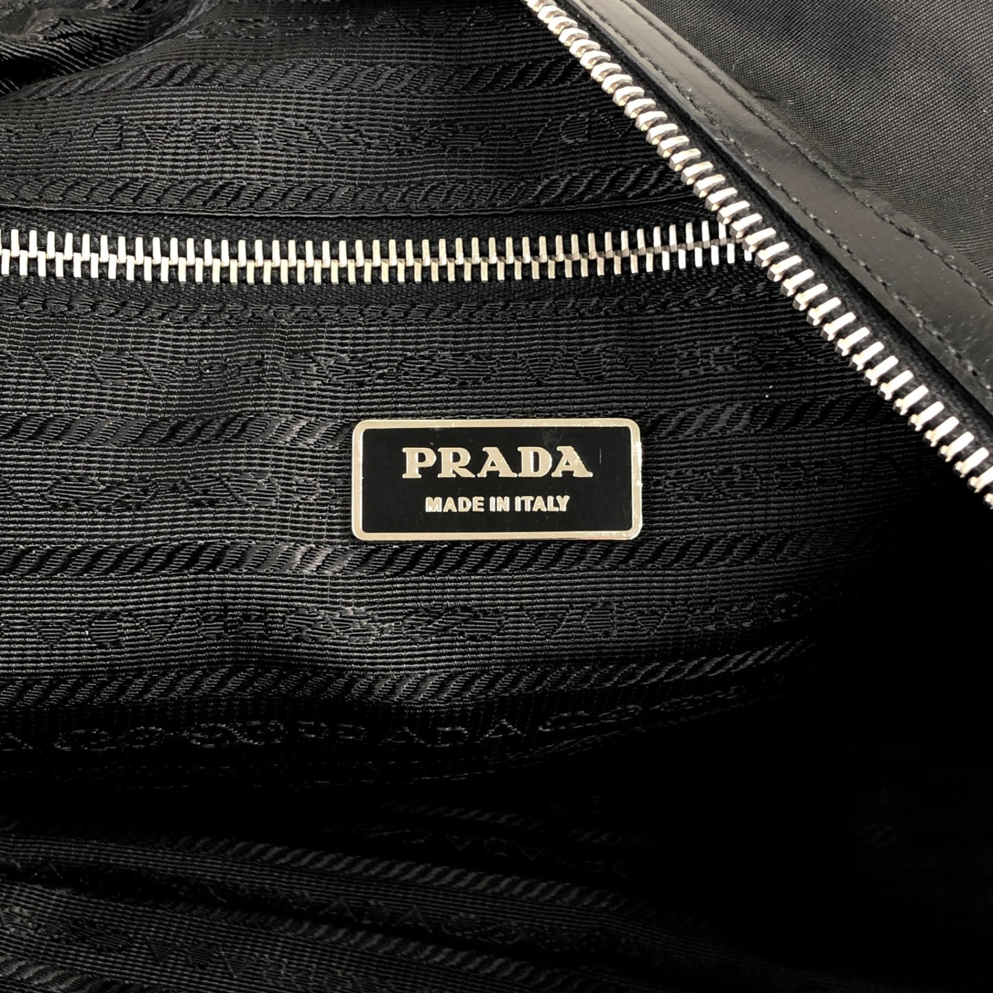 PRADA Tessuto Triangle Logo Handbag Black Vintage vgh2dk