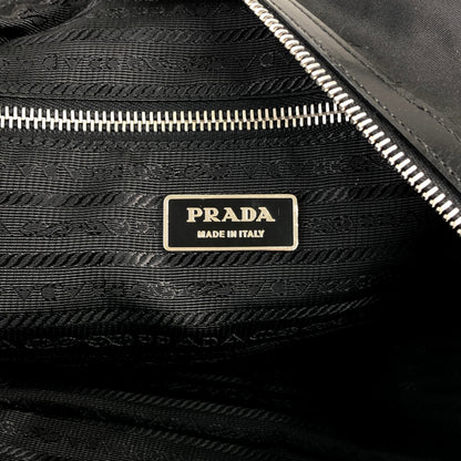 PRADA Tessuto Triangle Logo Handbag Black Vintage vgh2dk