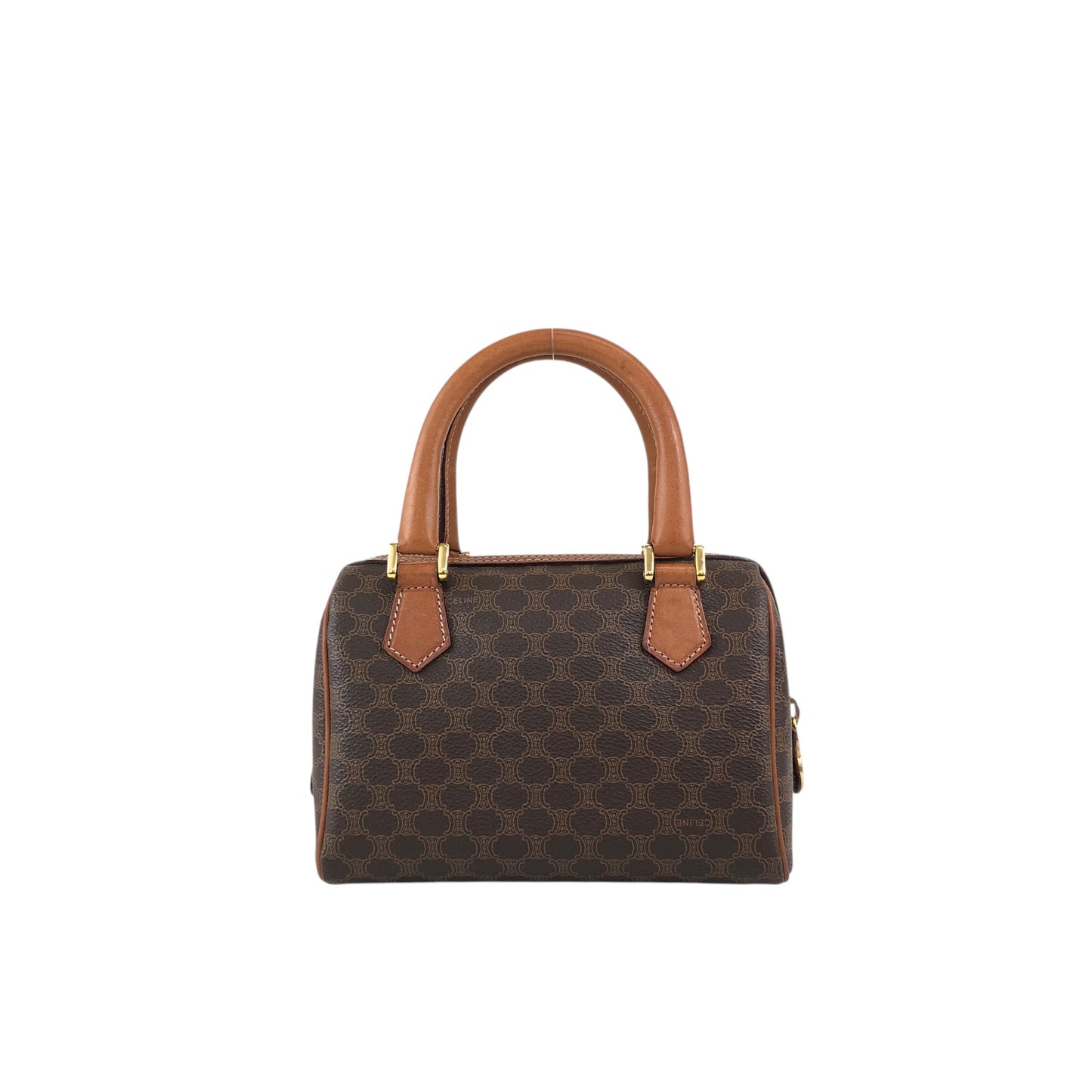 CELINE Macadam Two-way Small Handbag Shoulder bag Brown Vintage 6ryc2n