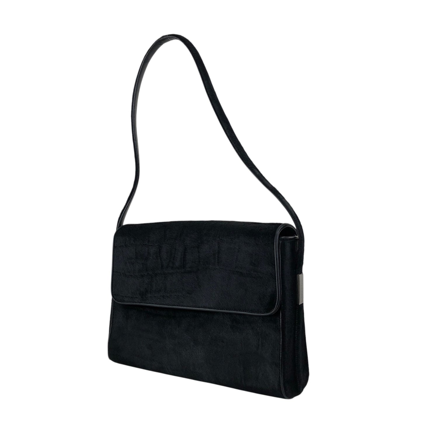 GUCCI Logo Shoulder bag Black Vintage v7uzb2