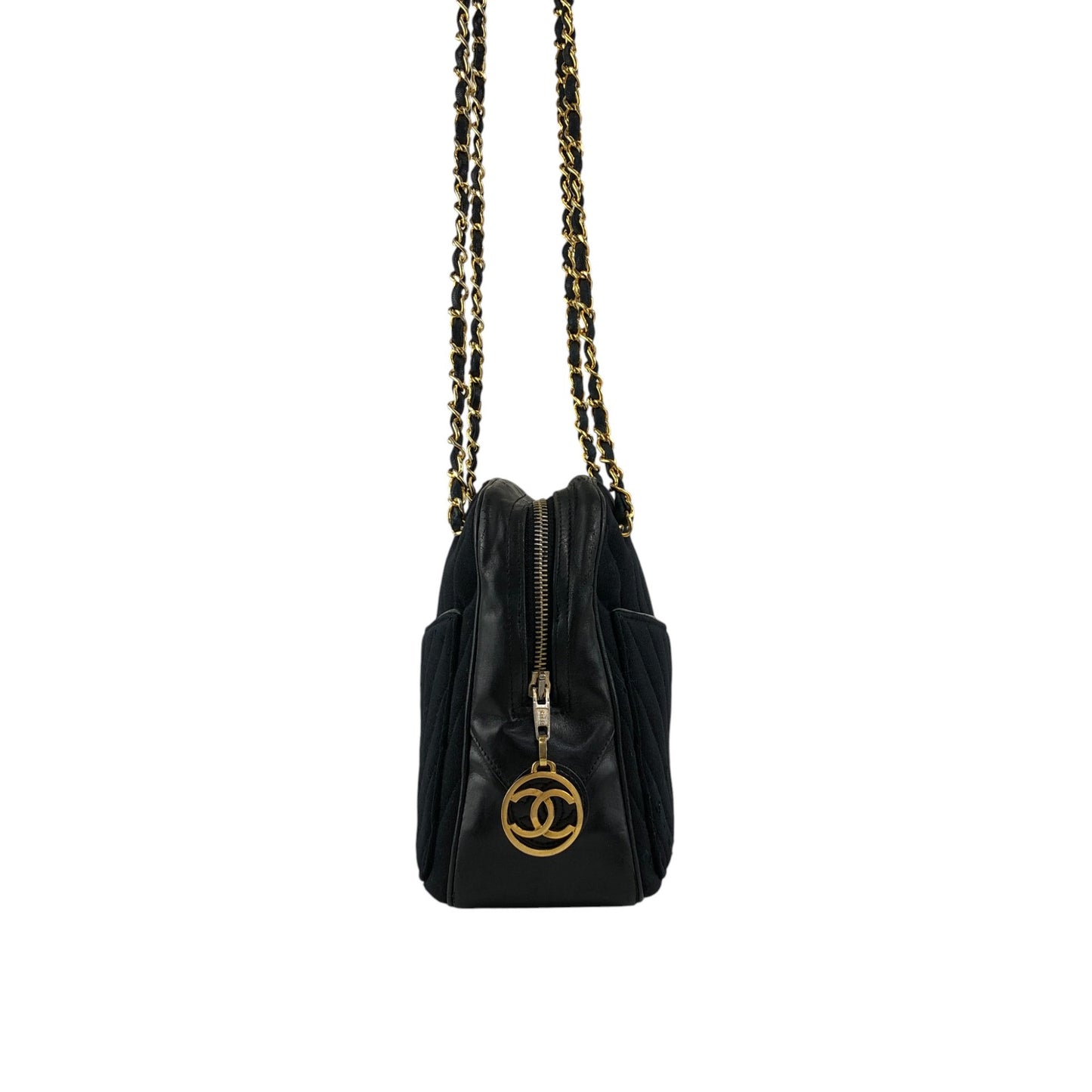 CHANEL Coco Charm Chain Shoulder bag Black Vintage akbfxb