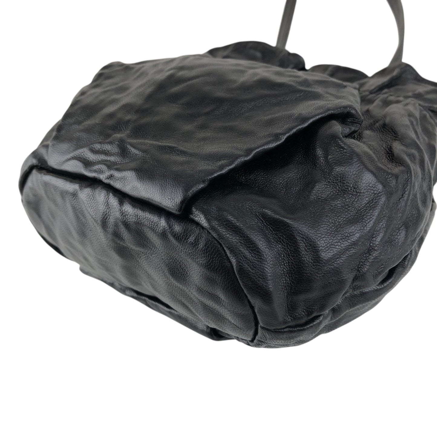 PRADA Logo Drawstring Shoulder bag Black Vintage 4zjm5c