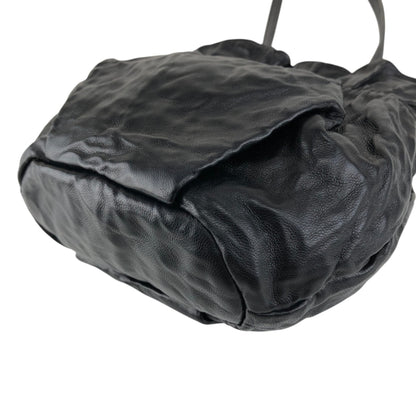 PRADA Logo Drawstring Shoulder bag Black Vintage 4zjm5c