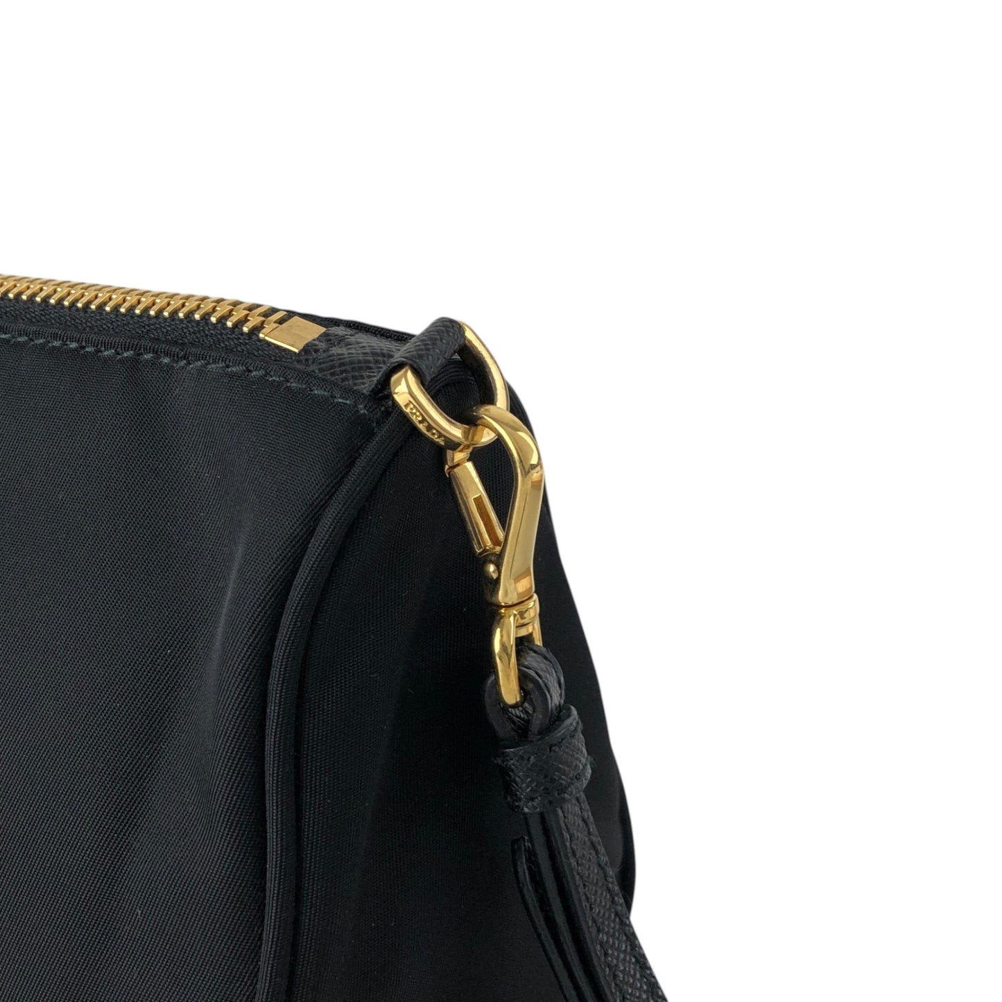 PRADA Logo  Small Handbag Pouch Black Vintage gnc6de