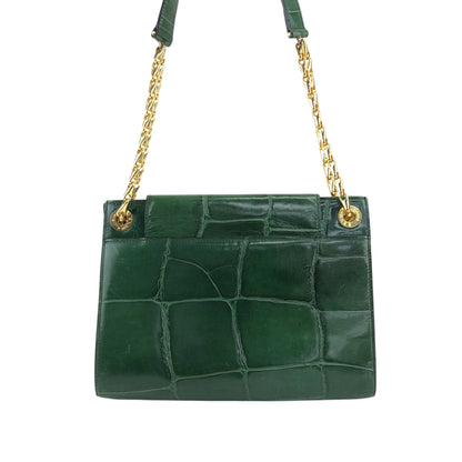 CELINE Chain Shoulder bag Green Vintage dwbc7x