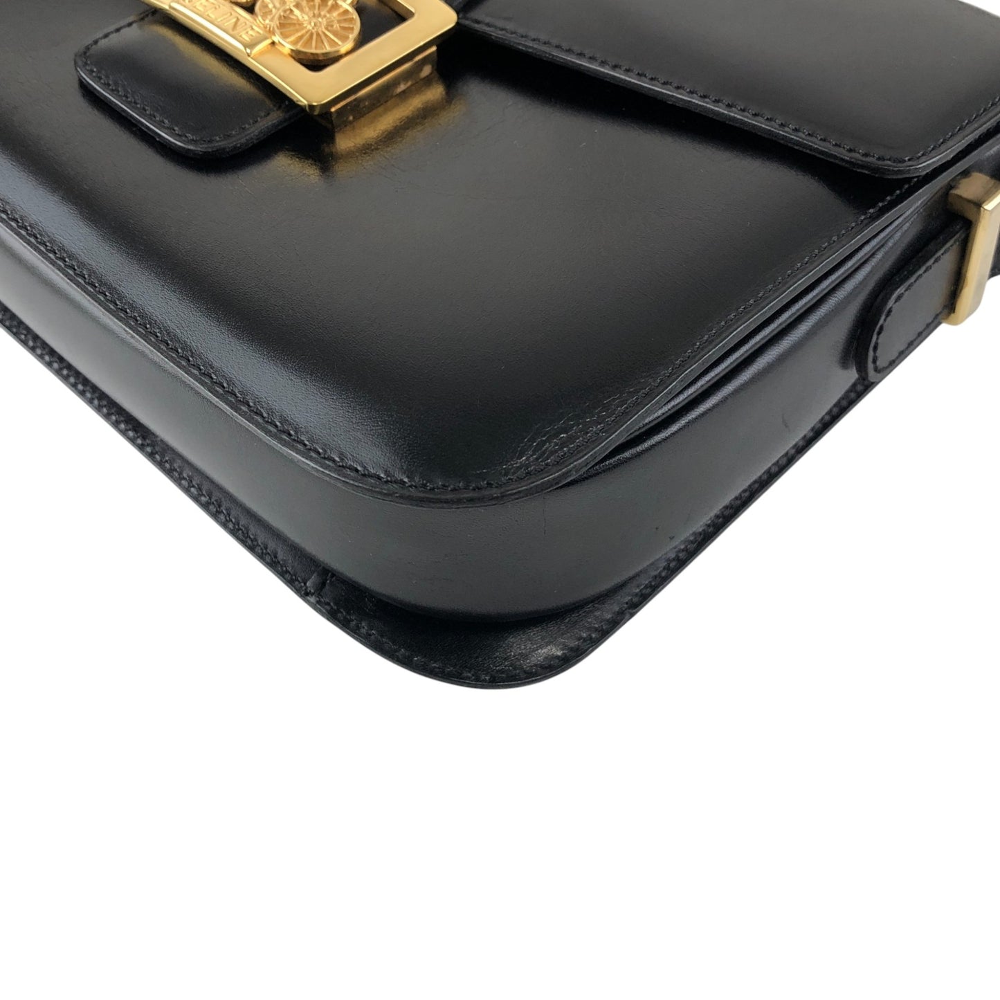 CELINE Horse Carriage Shoulder bag Black Vintage bxg55y