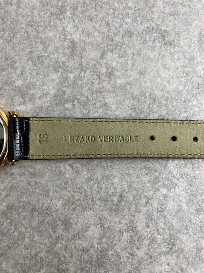 Christian Dior Logo Watch Gold×Black Vintage 76nb8k