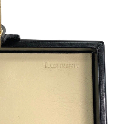 LOEWE Logo Front Lock Small Handbag Vanity bag Black Vintage ttbuhr