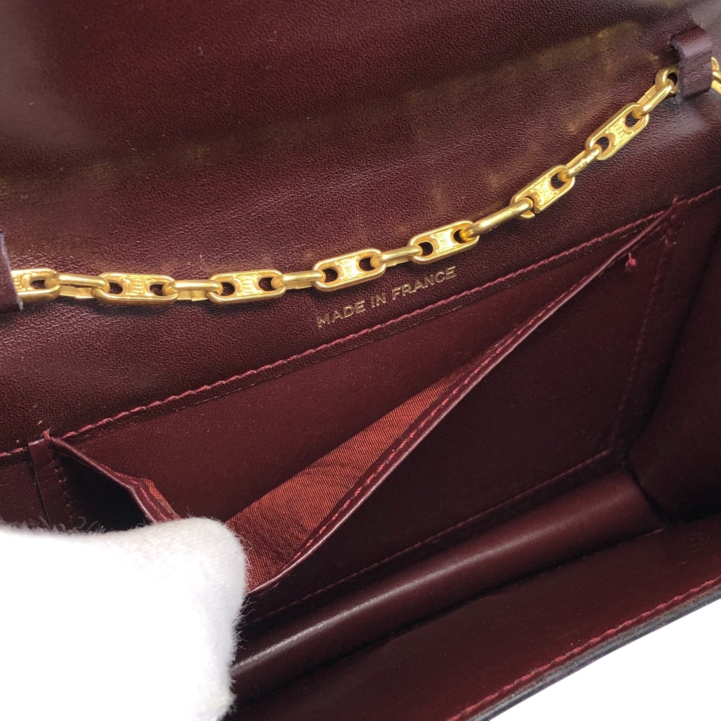 CELINE Front Lock Chain Shoulder bag Bordeaux Vintage iw6ga6