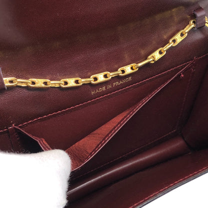 CELINE Front Lock Chain Shoulder bag Bordeaux Vintage iw6ga6