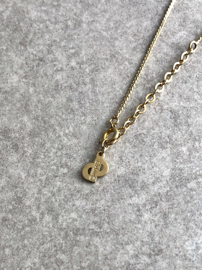 Christian Dior CD Logo Necklace Gold Vintage 2dmcuz
