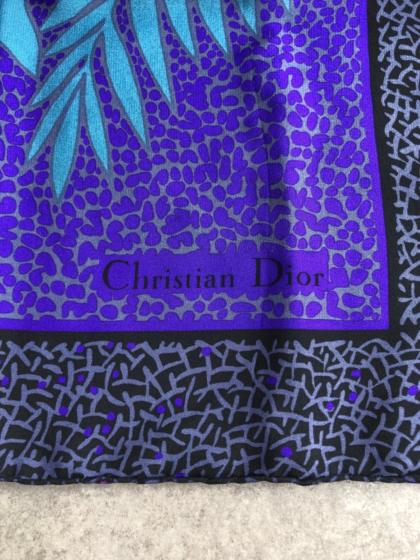 Christian Dior SILK Scarf Purple Vintage 726uar