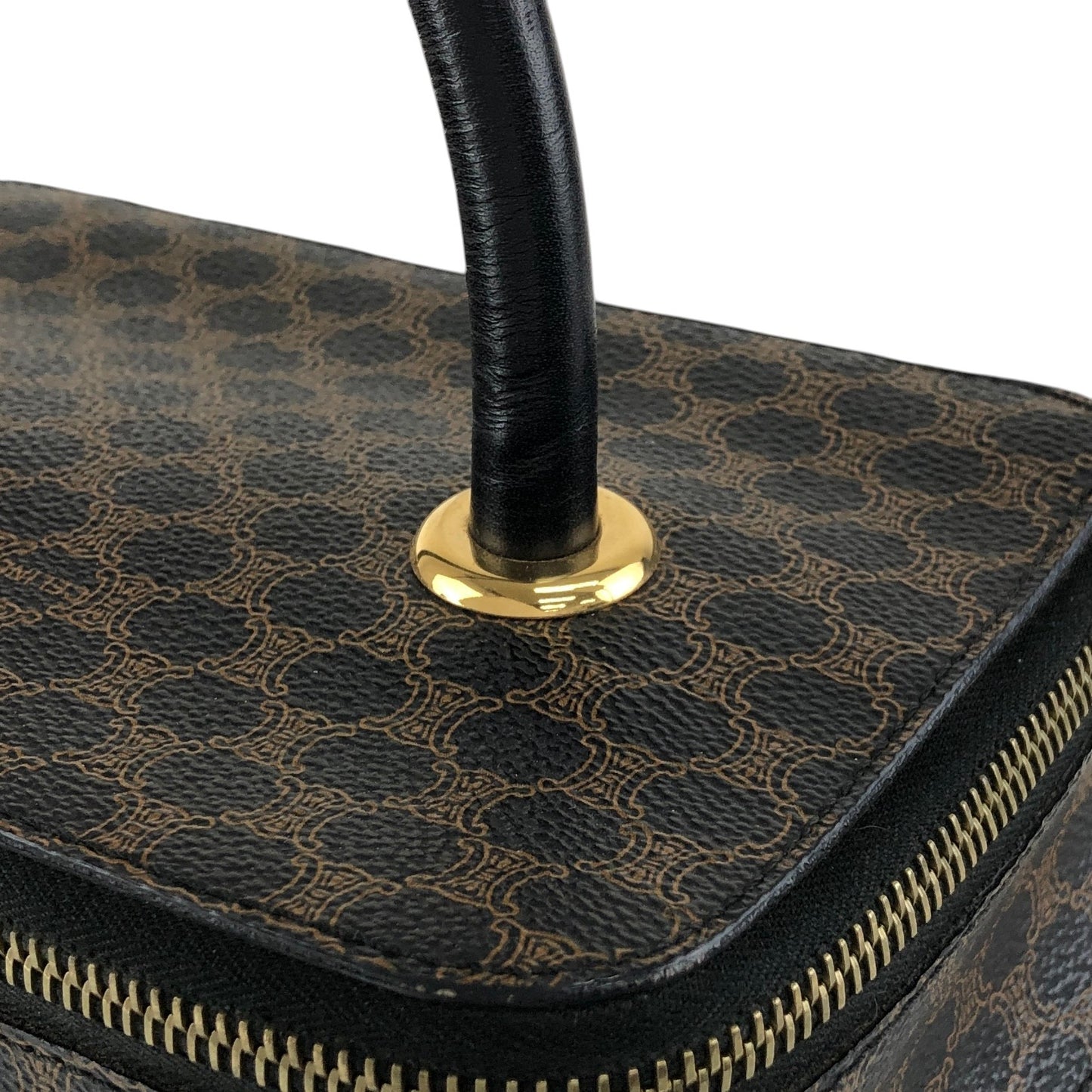 CELINE Macadam Handbag Vanity bag Black Vintage 3u4pwn