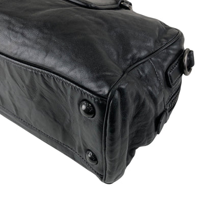 PRADA Logo Handbag Boston bag Black Vintage 2ces57