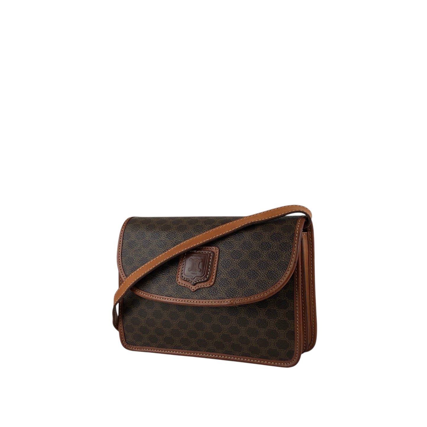 CELINE Macadam Blason Shoulder bag Brown Vintage ytvnjg