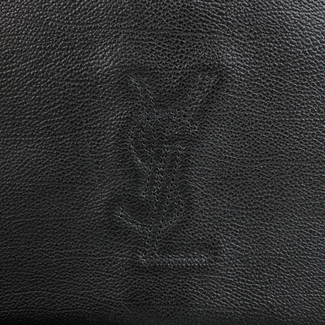 Yves Saint Laurent YSL Logo Stitch Shoulder bag Black Vintage dzt8b4