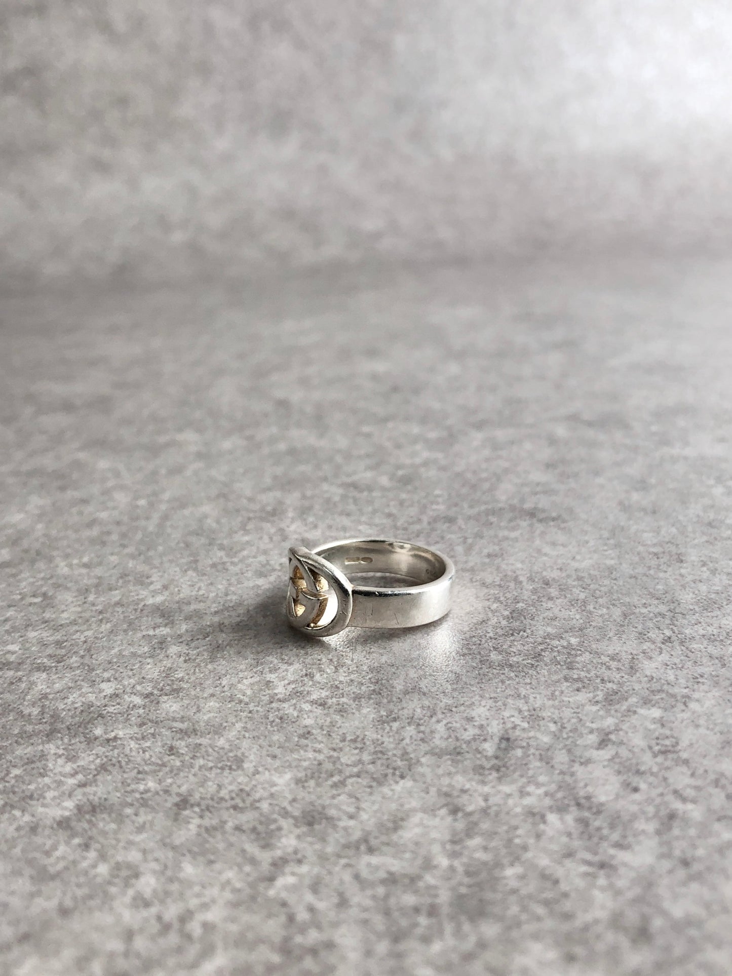 GUCCI GG Motif Ring Silver 925 Vintage pinf3y