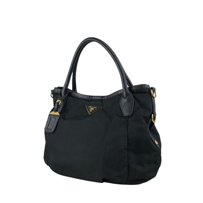 PRADA Tessuto Triangle Logo Two-way Handbag Shoulder bag Black Vintage jwasar