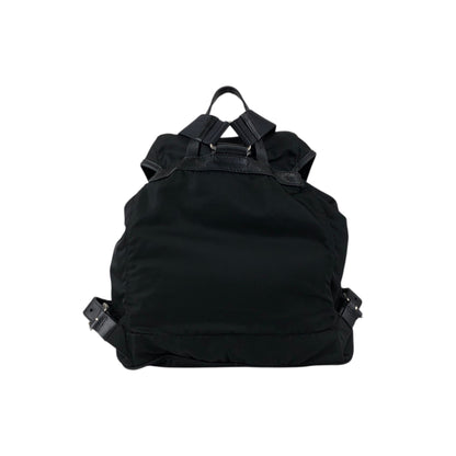 PRADA Tessuto Triangle Logo Backpack Black Vintage rj533h