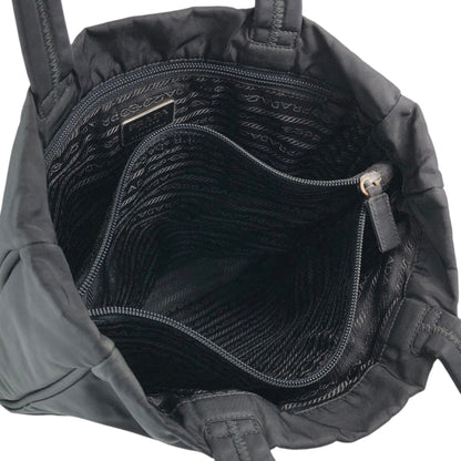 PRADA Tessuto Triangle Logo Handbag Totebag Black Vintage jsx3zw