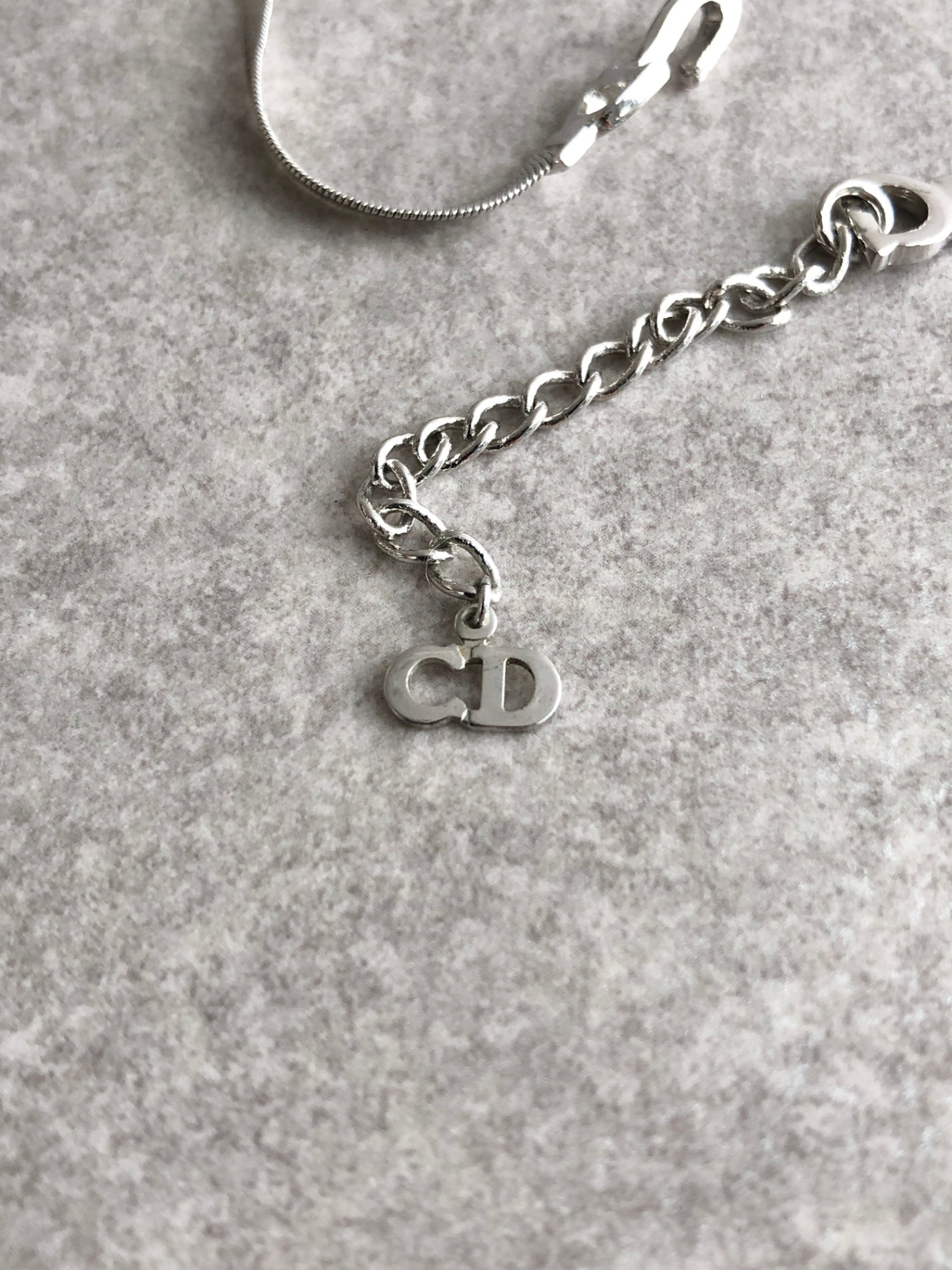 Christian Dior Logo Motif Bracelet Silver Vintage fim3z7