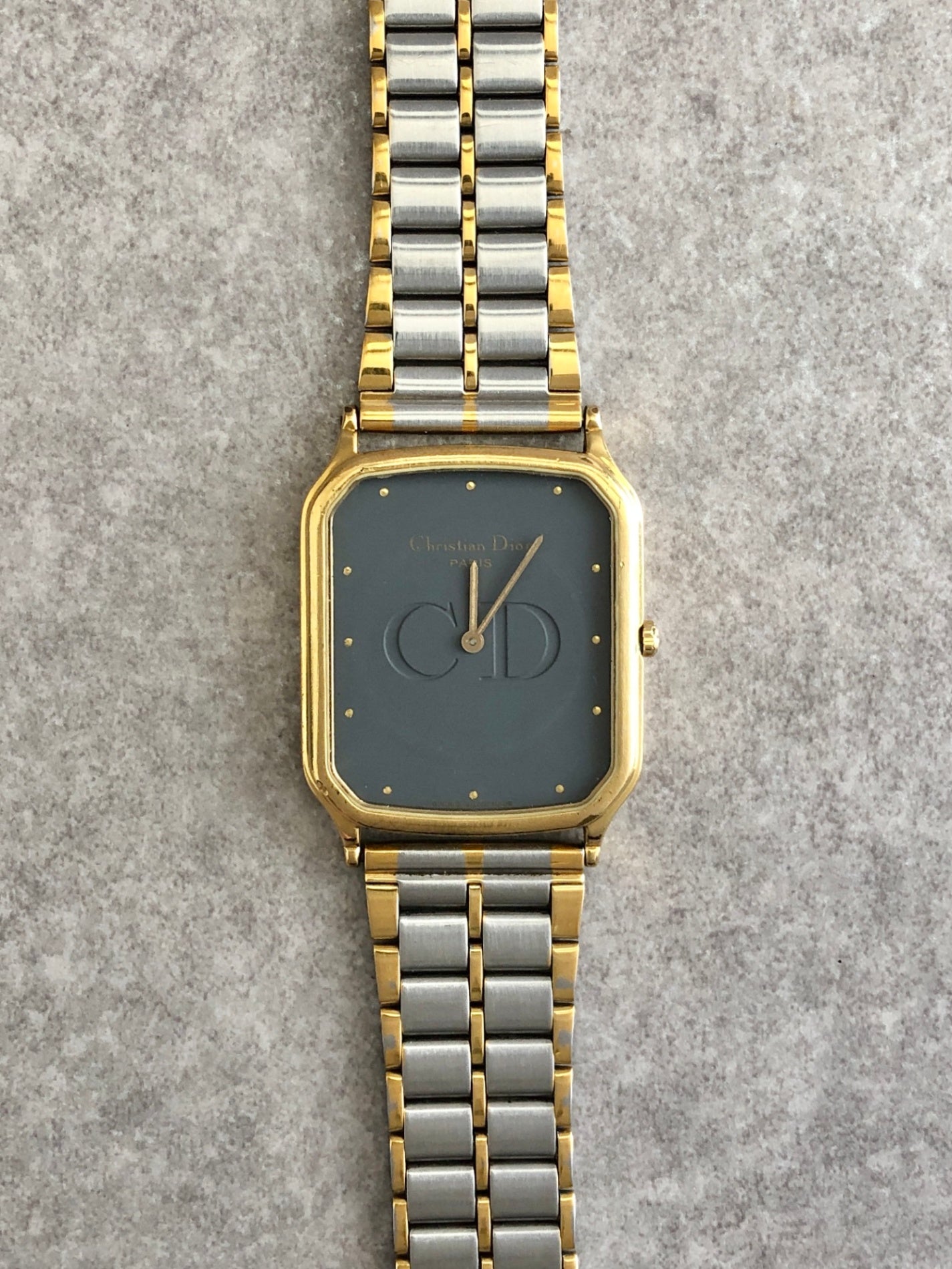 Christian Dior Quartz Watch Gold×Silver 41.12.01 Vintage 6gfb2c