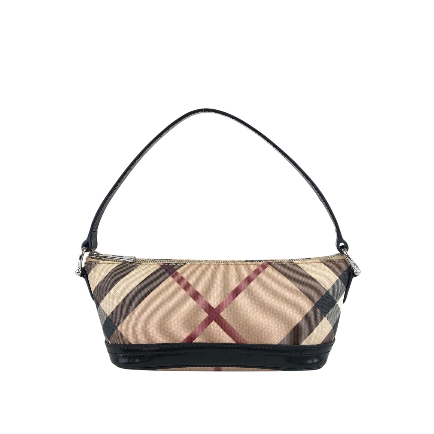 BURBERRY Mega Check Small Handbag Hobobag Beige Vintage yrm78p